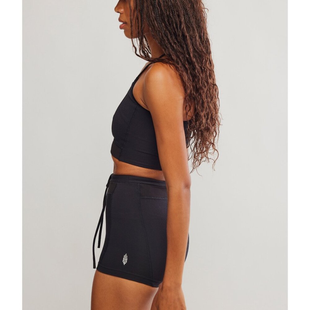 FP Movement by Free People tapped out set xs Black Ribbed Shorts and bra - Picture 6 of 16